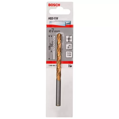 BOSCH Vrtáky do kovov HSS-TiN, DIN 338