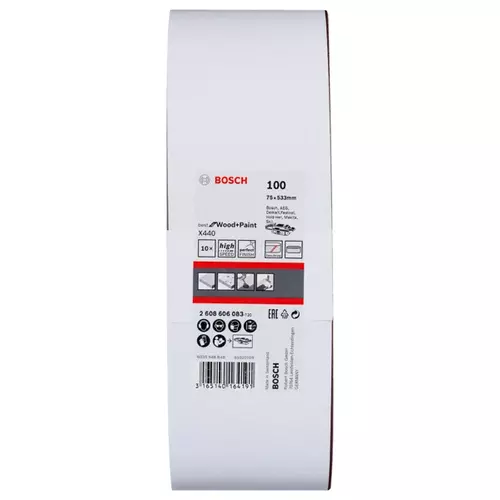 BOSCH Brúsny pás PRO X440, 75 × 533 mm, G100, 10 ks (14)