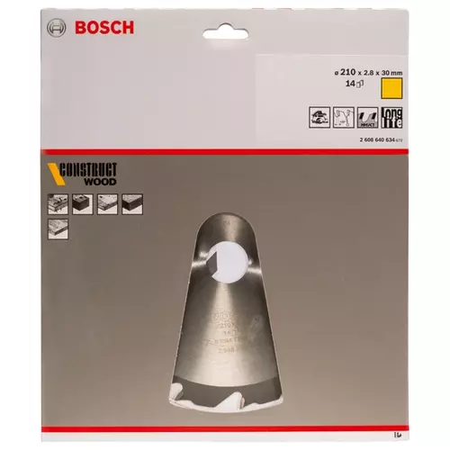 BOSCH Kotúč PRO Construct Wood na drevo pre okružné píly, 210 x 2,8 x 30 mm (20)