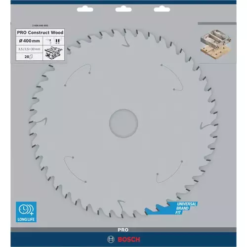 BOSCH Kotúč PRO Construct Wood na drevo pre okružné píly, 400 x 3,5 x 30 mm (4)