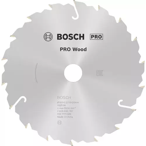 BOSCH Kotúč PRO Wood na drevo pre okružné píly, 160 x 2,2 x 20 mm (6)