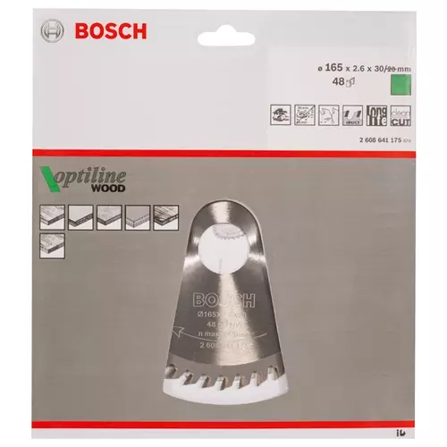 BOSCH Kotúč PRO Wood na drevo pre okružné píly, 165 x 2,6 x 30 mm (20)