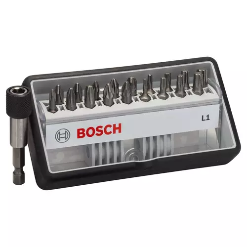 BOSCH 18+1-dielna sada skrutkovacích bitov L PH/PZ/T Robust Line, verzia Extra Hard