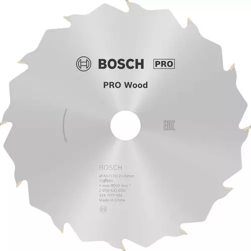 BOSCH Kotúč PRO Wood na drevo pre okružné píly, 165 x 1,7 x 20 mm (6)