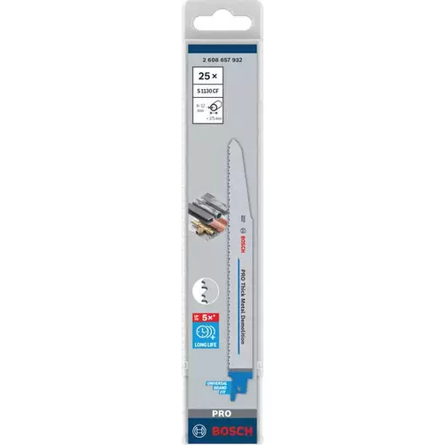 BOSCH Pílový list PRO Thick Metal Demolition S 1130 CF, 1,6 x 22 x 225 mm, 25 ks