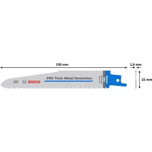 BOSCH Pílový list PRO Thick Metal Demolition S 930 CF, 1,6 x 22 x 150 mm, 25 ks (4)