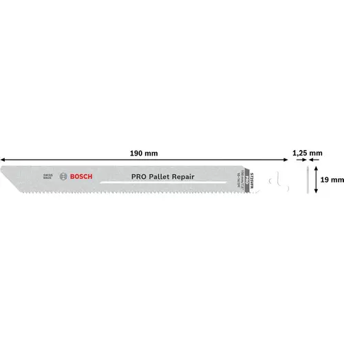 BOSCH Pílový list PRO Pallet Repair S 725 VFR, 1,25 x 19 x 190 mm, 5 ks