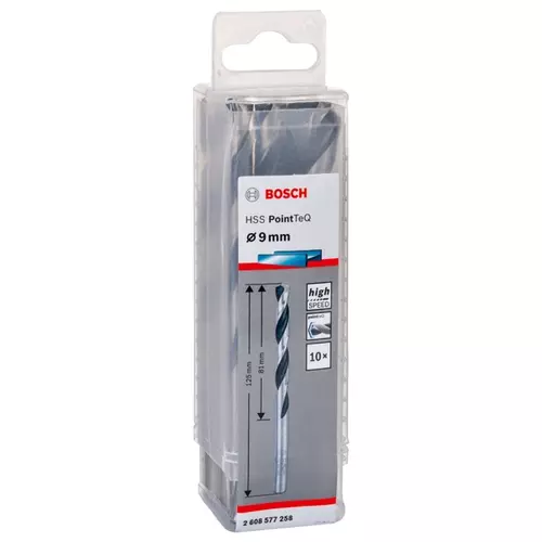 BOSCH Skrutkovitý vrták HSS PointTeQ 9,0 mm