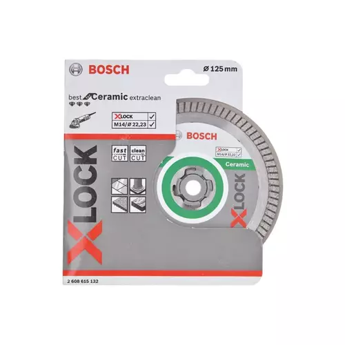 BOSCH Diamantový kotúč PRO Ceramic X-Lock, 125 x 22,23 mm, 22,23 mm (24)