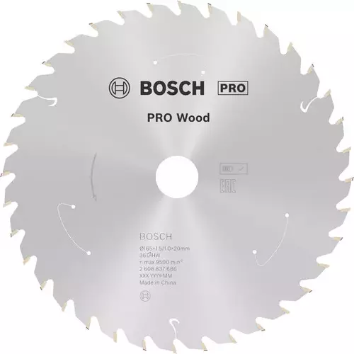 BOSCH Kotúč PRO Wood cordless na drevo pre akumulátorové okružné píly, 165 x 1,5 x 20 mm (6)