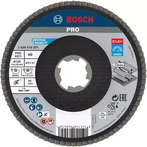 BOSCH Lamelový brúsny kotúč PRO X571, 125 mm, G40, X-LOCK