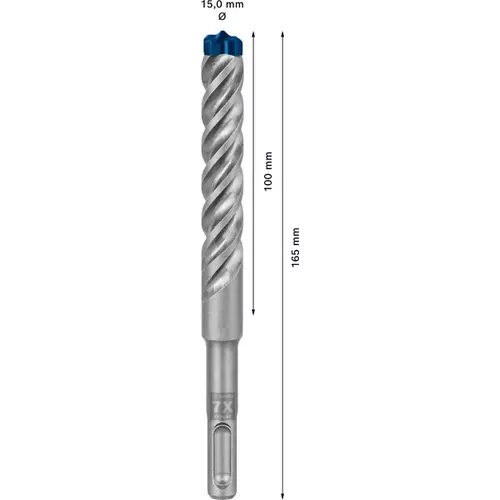 BOSCH Príklepový vrták EXPERT SDS plus-7X, 15 x 100 x 165 mm