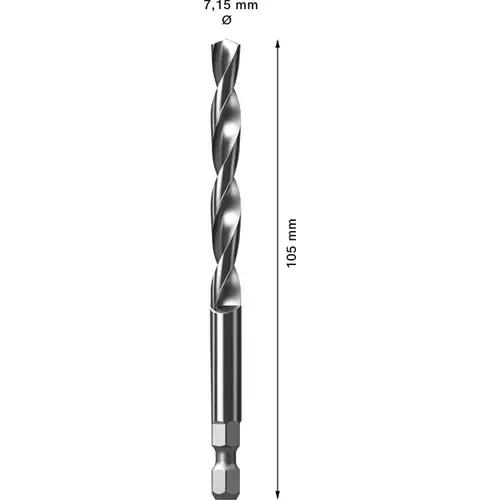 BOSCH Strediaci vrták EXPERT Power Change Plus HSS-G, 7,15 × 105 mm