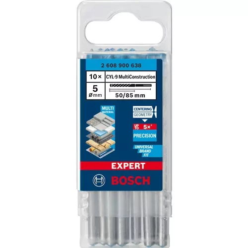 BOSCH Vrták EXPERT CYL-9 MultiConstruction, 5 x 50 x 85 mm, 10 ks (3)