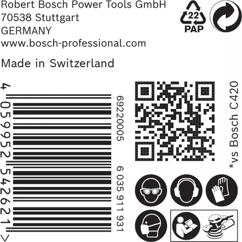 BOSCH Brúsny papier EXPERT C470 so 6 otvormi pre excentrické brúsky, 150 mm, zrnitosť 320, 50 ks (6)