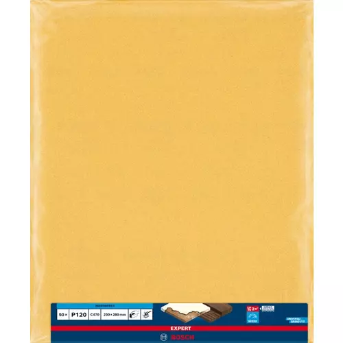 BOSCH Brúsny papier EXPERT C470 na ručné brúsenie, 230 × 280 mm, zrnitosť 120 (3)