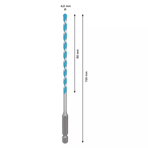 BOSCH Sada vrtákov EXPERT HEX-9 Multi Construction, 4 × 90 × 150