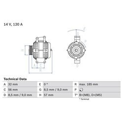 Alternátor BOSCH 0 986 048 620