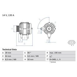 Alternátor BOSCH 0 986 082 440