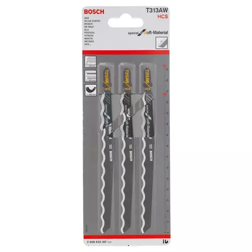 BOSCH List do priamočiarej píly PRO Soft Material T313AW, 152 mm, 3 ks (17)