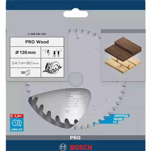 BOSCH Kotúč PRO Wood na drevo pre okružné píly, 130 x 2,4 x 20 mm (4)