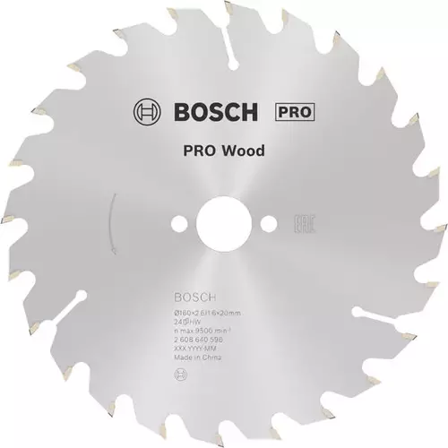 BOSCH Kotúč PRO Wood na drevo pre okružné píly, 160 x 2,6 x 20 mm (6)