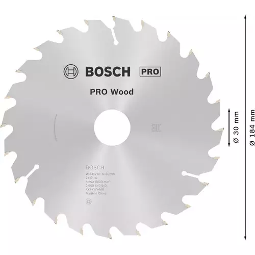 BOSCH Kotúč PRO Wood na drevo pre okružné píly, 184 x 2,6 x 30 mm (5)