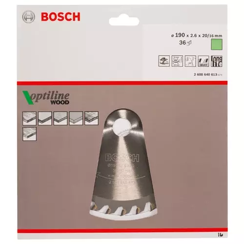 BOSCH Kotúč PRO Wood na drevo pre okružné píly, 190 x 2,6 x 20 mm (20)