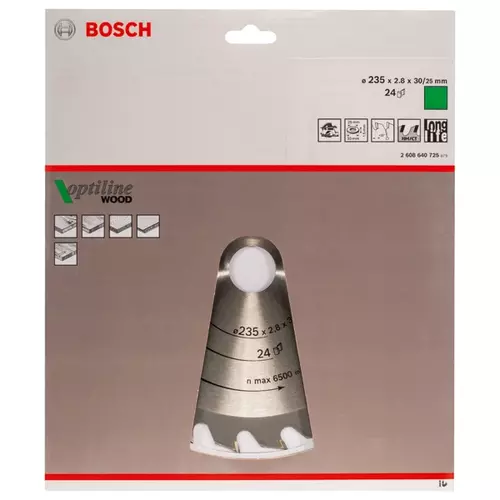 BOSCH Kotúč PRO Wood na drevo pre okružné píly, 235 x 2,8 x 30 mm (20)