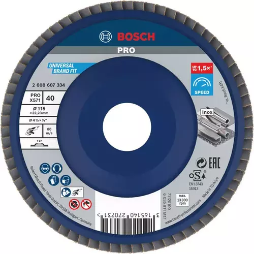 BOSCH Lamelový brúsny kotúč PRO X571, 115 mm, G40