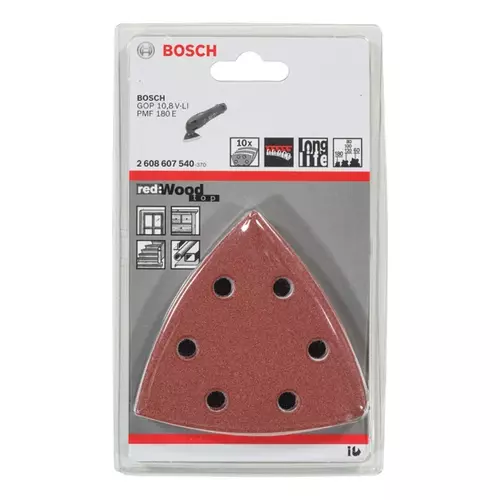 BOSCH Brúsny papier PRO F460, 93 x 93 mm, G60, G80, G120, G180, G240, 10 ks (19)