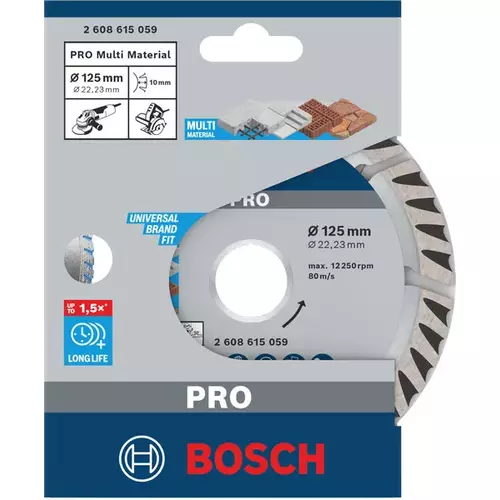 BOSCH Diamantový kotúč PRO Multi Material, 125 x 22,23 mm (4)