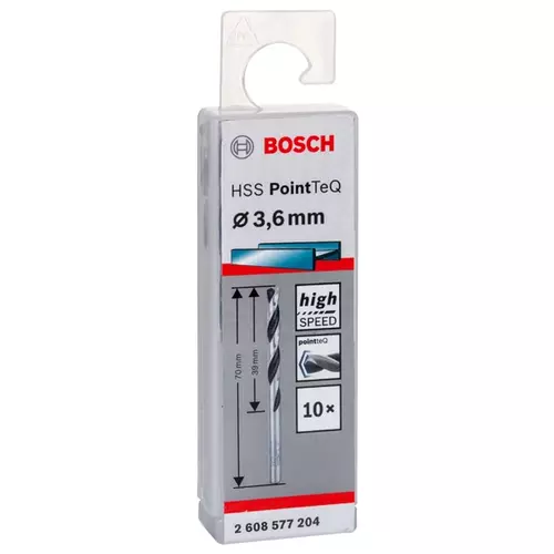 BOSCH Skrutkovitý vrták HSS PointTeQ 3,6 mm