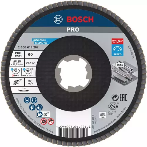 BOSCH Lamelový brúsny kotúč PRO X571, 125 mm, G60, X-LOCK