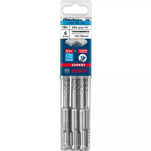 BOSCH Príklepový vrták EXPERT SDS plus-7X, 6 x 100 x 165 mm, 10 ks (2)