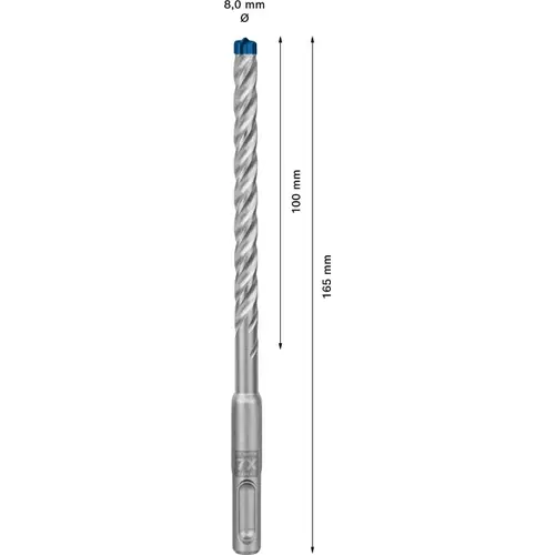 BOSCH Príklepový vrták EXPERT SDS plus-7X, 8 x 100 x 165 mm, 50 ks