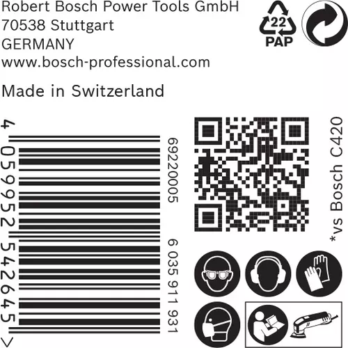 BOSCH Brúsny papier pre trojuholníkové brúsky EXPERT C470, 93 mm, zrnitosť 40, 50 ks (6)