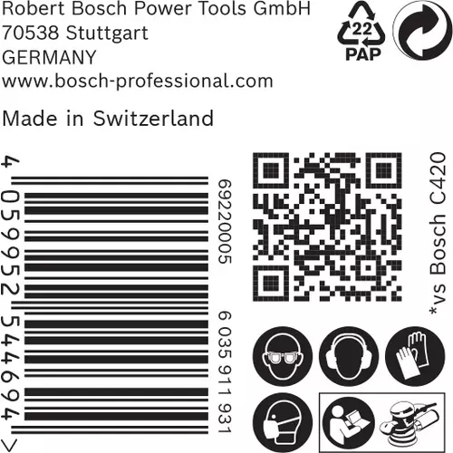 BOSCH Brúsny papier EXPERT C470 s viacerými otvormi pre excentrické brúsky, 125 mm, zrnitosť 220, 50 ks (6)