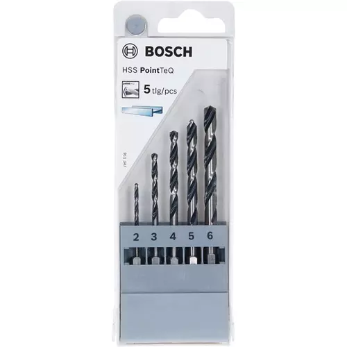 BOSCH 5-dielna sada vrtákov HSS PointTeQ so šesťhrannou stopkou, 2 – 6 mm (4)