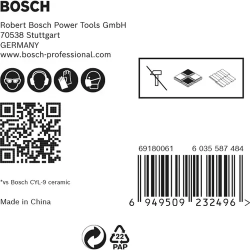 BOSCH 5-dielna sada vrtákov EXPERT HEX-9 HardCeramic 4, 5, 6, 8, 10 mm (3)