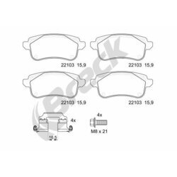 Sada brzdových platničiek kotúčovej brzdy BRECK 22103 00 704 00
