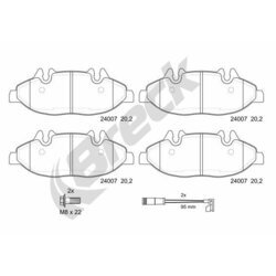 Sada brzdových platničiek kotúčovej brzdy BRECK 24007 00 703 00