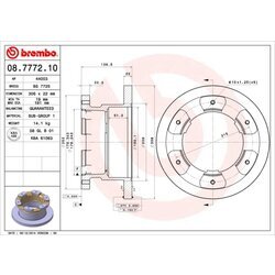 Brzdový kotúč BREMBO 08.7772.10