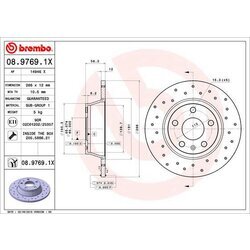 Brzdový kotúč BREMBO 08.9769.1X