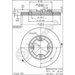 Brzdový kotúč BREMBO 09.3105.10