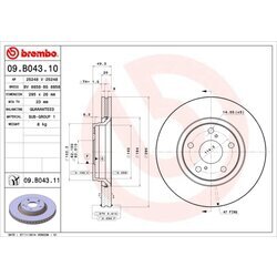 Brzdový kotúč BREMBO 09.B043.11