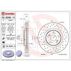 Brzdový kotúč BREMBO 09.B269.1X