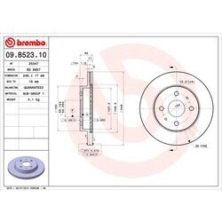 Brzdový kotúč BREMBO 09.B523.10