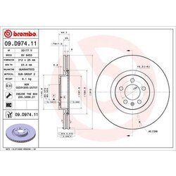 Brzdový kotúč BREMBO 09.D974.11