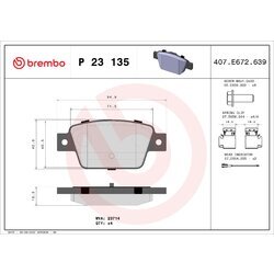 Sada brzdových platničiek kotúčovej brzdy BREMBO P 23 135